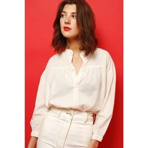 Nwt Mother The Gatherer Blouse In Pale Peach Size Medium